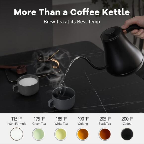 Mecity Electric Kettle Gooseneck Pour Over Kettle Coffee Tea Formula Amazing - Picture 2 of 5